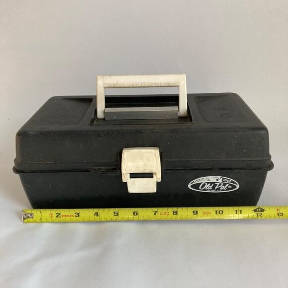 Vintage Old Pal 1040 Tackle Box Fishing Single Tray BLACK - Picture 2 of 9